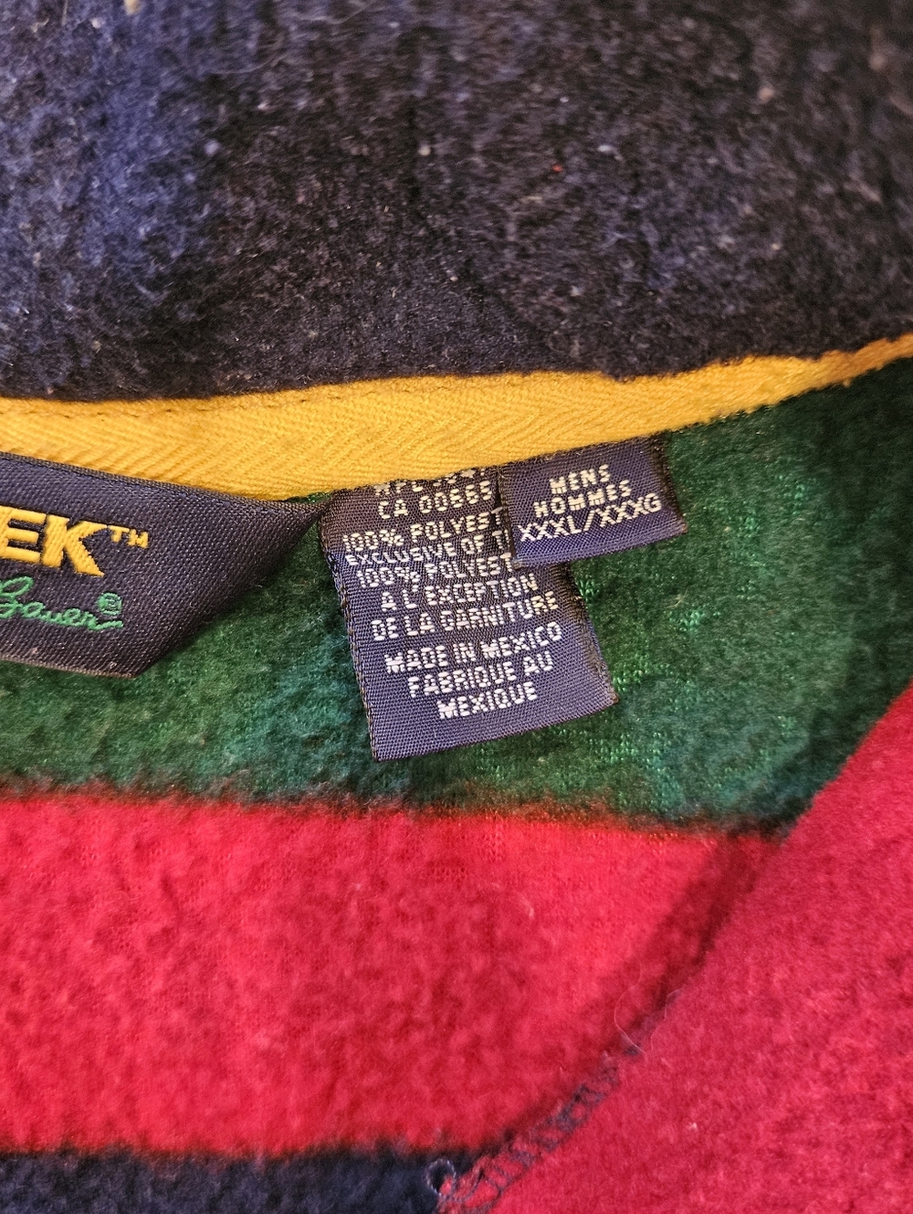 Vintage Ebtek Eddie Bauer Mens Pullover L Fleece Half Zip Striped XXXL - Picture 4 of 10